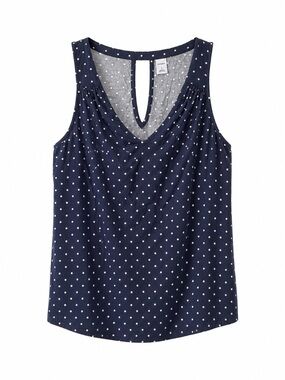 Old Navy Women’s Navy Polka Dot V-Neck Tank Top | Sleeveless Blouse | Size: S